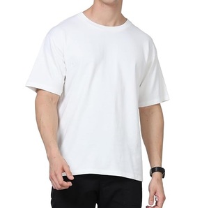 เสื้อยืดคอกลมทรงหลวมสไตล์ฮิปฮอปสำหรับออกกำลังกาย ผ้าหนา ทรงใหญ่ ไหล่ตก ทรงบ็อกซี่ สำหรับผู้ชาย - Product Image 6