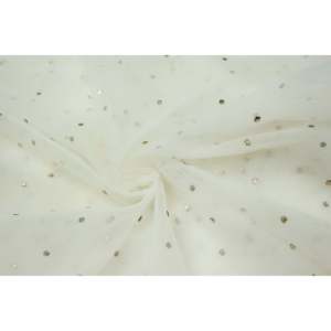 Tissu Mukaish blanc teignable en filet, 60 pouces de large, motif géométrique, style Chanderi, grande taille TFAB DYE CHANDERI 303 - Product Image 4