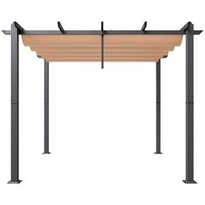 Pergola Moderna in Alluminio 3x3 Metri con Tettoia Parasole per Cortile e Uso Esterno - Product Image 4