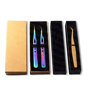 Juego de Pinzas para Pestañas en Caja, Pinzas de Precisión para Volumen de Pestañas, Ligeras, de Acero Inoxidable, Empaque con Logotipo Personalizado, Compradores Mayoristas - Product Image 3