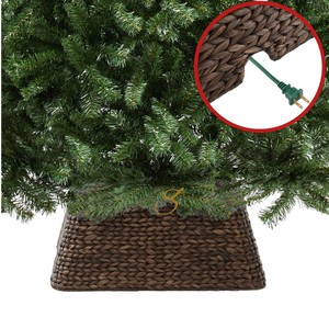 Square Box Water Hyacinth Christmas <b>Tree</b> Collar Espresso Split Xmas <b>Tree</b> <b>Stand</b> Base Ring For Holiday Decor - Product Image 3