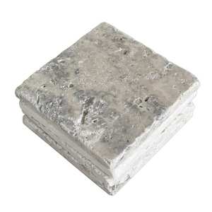 Ensemble de sous-verres en pierre de travertin naturel, décoration de table rustique, cadeau de déménagement - Product Image 1