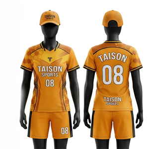 Women badminton uniform premium 150 GSM breathable polyester fabric beige gold grey angular panel design custom logo - Product Image 4