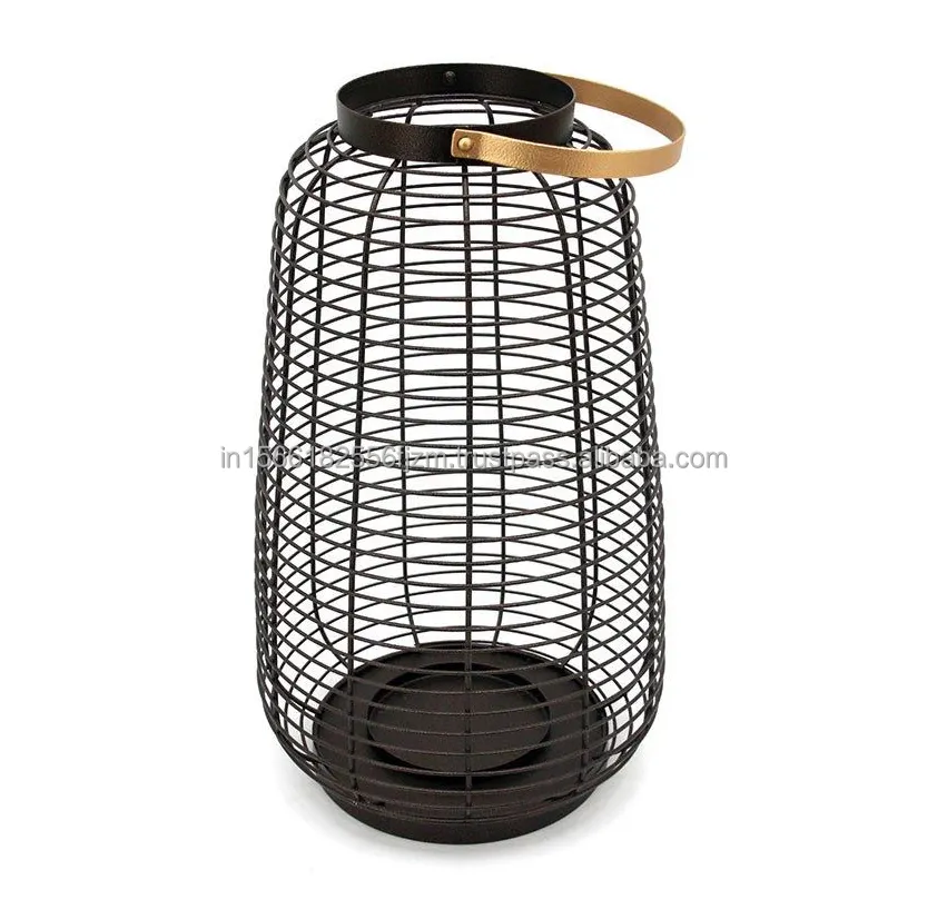 Metal Lamps New Decorative Lantern In Black Coated Finished New Metal Lantern Design Metal Wire Lantern Pillar Candle Holder