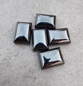 Hématite naturelle, forme rectangulaire, cabochon à dos plat, pierre précieuse calibrée pour bijoux - Product Image 4