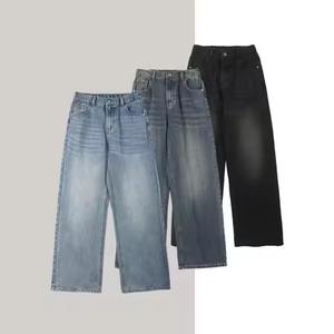 Jeans Vintage de Mezclilla 100% Algodón, Bordado Personalizado, Lavado Informal, Fabricante de Ropa, Pantalones de Pierna Recta para Hombre - Product Image 1