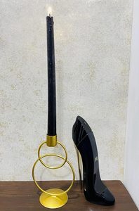 Modern Brass <b>Candlestick</b> <b>Holder</b> with Double Ring Design for Home Decoration - Product Image 2