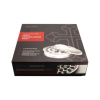 Ensemble de Sainte-Cène de Luxe en Acier Inoxydable Premium et Durable avec Plateau Unique, 40 Gobelets en Plastique à Fond Stable et Finition Miroir pour Aliments