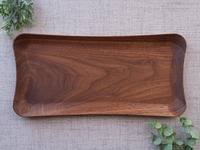 3D Holz-Ablageschale v2 Handgefertigte Ablageschale aus schwarzem Walnussholz mit eleganten Kurven, lebensmittelechtem Tung-Öl-Finish
