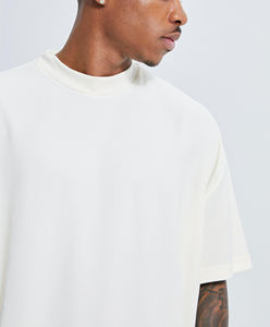 Camiseta de Hombre Oversize Personalizada al por Mayor, Cuello Redondo, Hombro Caído, Color Liso, Estilo Hip Hop, 100% Algodón Ecológico - Product Image 2