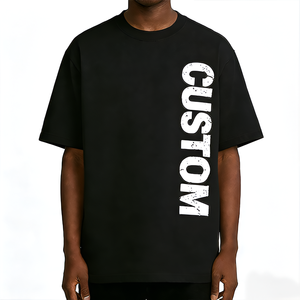 Camiseta Personalizada para Hombre, Talla Grande, 100% Algodón, Diseño de Paneles, 260 g/m², Estilo Urbano, Vintage, Lavada, Lisa, para Hombre - Product Image 1