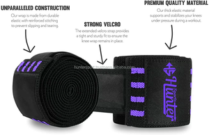 Rodilleras Elásticas Premium con Logotipo Personalizado para Levantamiento de Pesas, Powerlifting, Soporte para Sentadillas, Equipo de Gimnasio y Fitness, Correas Ajustables - Product Image 6