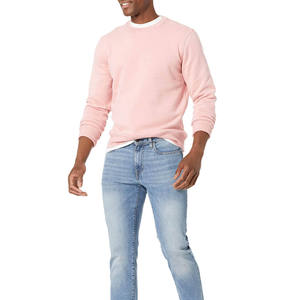 <b>Men's</b> <b>Pink</b> Hooded Pullover <b>Sweatshirt</b> Loose Fit Knitted Fleece Casual Streetwear Eco-Friendly Winter Wear with Pocket Front Logo - Product Image 2