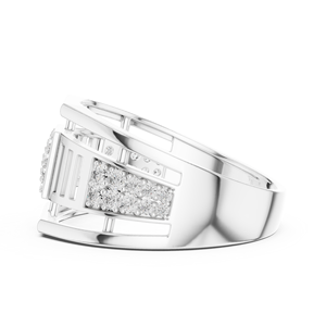 IMPERIAL PILLAR LAB GROWN ROUND CUT DIAMOND BAND SET IN 18KT WHITE GOLD FOR WEDDING ENGAGEMENT GIFTING DAILY OFFICE USE FOR <b>MEN</b> - Product Image 3