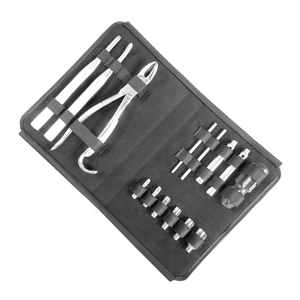Kit d'instruments dentaires équins Burgess Wolf Tooth Elevator 14 pièces en acier inoxydable avec étui à fermeture éclair - Product Image 2