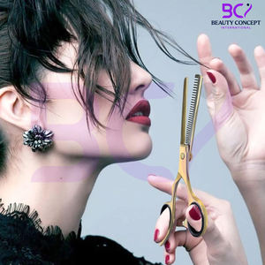 Tijeras de Peluquería para Adelgazar el Cabello, 6.0 Pulgadas, Color Dorado Personalizado, Herramientas de Peluquería Profesional, Venta al Por Mayor OEM - Product Image 5