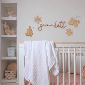 Décoration murale en rotin naturel fait main, papillon tissé, artisanat écologique pour chambre d'enfant, décoration de chambre d'enfant. - Product Image 5