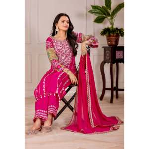 Tenue de soirée salwar pour femme de créateur avec miroir véritable - Product Image 4
