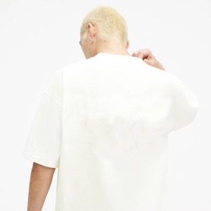 Men's <b>White</b> O-Neck Short Sleeve T-<b>Shirt</b> 100% Cotton Jersey Regular Fit Casual Solid Color <b>Plain</b> Dyed Knitted Fabric - Product Image 2