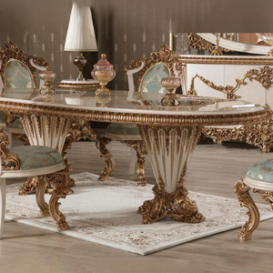 Royal Victorian Style Dining <b>Table</b> Set Solid Mahogany Hand Carved with Display Cabinet <b>Buffet</b> Set Resort Hotel Home Use - Product Image 3
