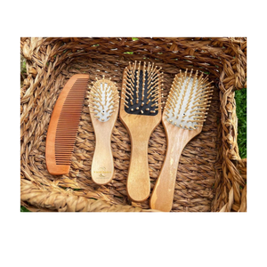 Brosse à cheveux en bambou en gros, brosse à cheveux en bois naturel écologique pour le massage du cuir chevelu, les soins capillaires et le démêlage - Product Image 1