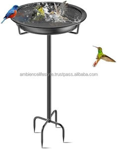 Bain d'oiseaux moderne en métal pour extérieur, design élégant, matériau durable, revêtement résistant à la rouille, idéal pour l'aménagement paysager et l'embellissement du jardin. - Product Image 5