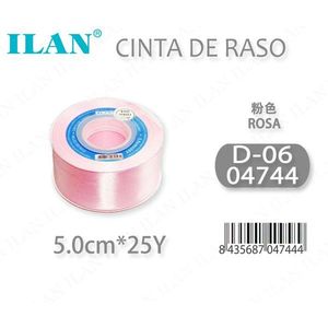 ริบบิ้นผ้าซาตินอิลัน 5.0 ซม. 25 หลา สีชมพู D-06 - Product Image 3