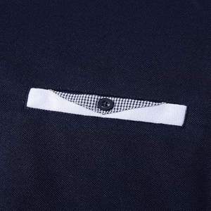 INDEX Men's <b>Navy</b> Solid Color Short Sleeve <b>Polo</b> <b>Shirt</b> Knitted Casual Regular Fit Button Design Breathable Cotton Jersey - Product Image 6