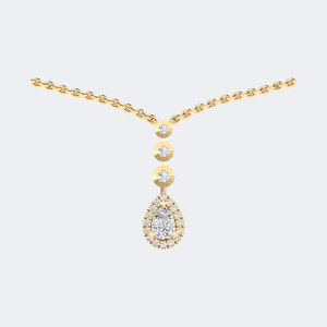 Collier avec pendentif en diamant rond brillant 0,60 carat avec halo et serti clos - Product Image 4