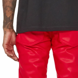 Pantalon en cuir pour homme, dernier design, haute qualité, coupe droite décontractée, style vintage hip-hop, confortable, personnalisable. - Product Image 6