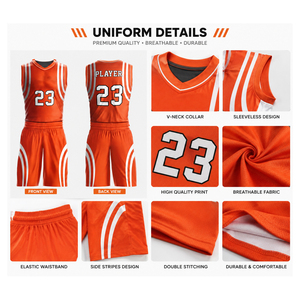 Ensemble Maillot et Short de Basketball Personnalisable à Séchage Rapide, Respirant, Imprimé, Sans Manches, Grande Taille, pour l'Été - Product Image 5