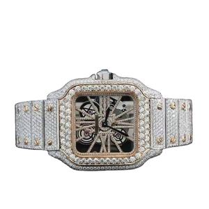 Top Vente Diamant Montre Bijoux Hip Hop Glacé Automatique Squelette Montres Or De Luxe Hommes Mécanique VVS Moissanite Montre - Product Image 3