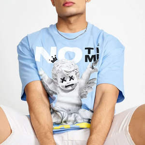 T-shirt pour homme 100% coton, coupe ample, imprimé, tissu en toile de haute qualité, design vieilli, faible MOQ 10 pièces, meilleur prix de vente - Product Image 4