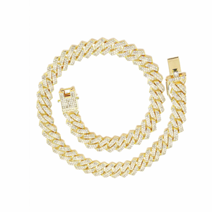 Cadena Cubana Premium Estilo Hip Hop en Plata 925 con Opciones de Moissanita o Diamantes de Laboratorio, con Oro de 10K o 14K, Joyería de Alta Gama - Product Image 1