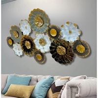 Décoration intérieure moderne Ensemble de 3 tentures murales en métal Décoration feuille d'or Art pour Salon Bureau Chambre Hôtel-pour Noël
