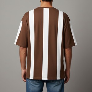 T-shirt Homme Oversize Coupe Décontractée 100% Coton Streetwear Décontracté Manches Courtes Jersey Lourd Uni Mode Vente en Gros Usine - Product Image 2