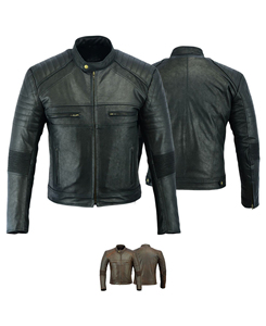 Best Quality <b>Men's</b> Stand Collar Leather <b>Jacket</b> Breathable Winter HIGH STREET Custom Design Solid Pattern Low MOQ - Product Image 1