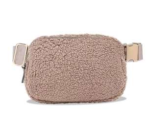 Riñonera de invierno Sherpa unisex impermeable, bolsa de cintura deportiva de moda, riñonera con logo personalizado - Product Image 2