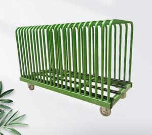 Carro organizador de almacenamiento apilable, resistente al agua, ajustable, de alta resistencia, con ruedas, para transporte de puertas y ventanas de acero de una sola capa - Product Image 2