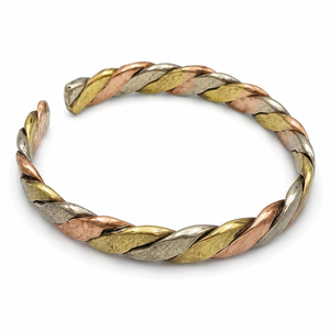 Pulsera de terapia magnética de cobre puro hecha a mano para hombres y mujeres, brazalete abierto ajustable, brazalete curativo Kada para el dolor de artritis - Product Image 5