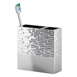 Support de brosse à dents rectangulaire en métal, accessoire de salle de bain écologique, organisateur de comptoir, support de rangement élégant pour la décoration de la maison - Product Image 1