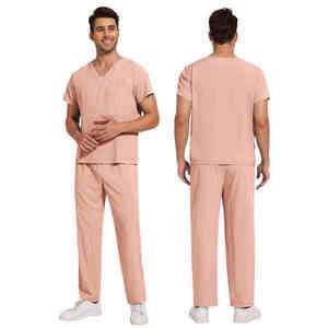 Wholesale Stretch Hospital Medical Scrubs <b>Set</b> Custom Logo Nursing Uniforms Men Women V-neck Surgical <b>Doctor</b> Dental Clinic Wear - Product Image 2