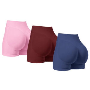 Custom Women's Gym Booty Shorts Seamless High Waist Moisture-Wicking Fitted Wool/Silk Workout Fitness Running Yoga Shorts - Product Image 4