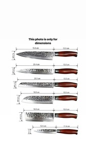 ชุดเชฟทำมือ 5 ชิ้น เหล็กดามัสกัส พร้อมด้ามไม้และปลอกหนัง ใช้งานได้ทั้งมือซ้ายและขวา ปลอดภัยสำหรับเครื่องล้างจาน - Product Image 6