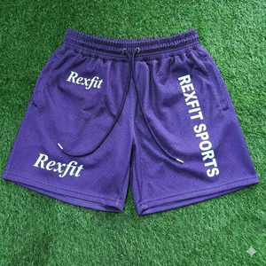 กางเกงขาสั้นออกกำลังกายผู้ชาย REXFIT SPORTS ลายเปลวไฟ กางเกงวิ่งฟิตเนส รับผลิตโลโก้ กางเกงกีฬา น้ำหนักเบา - Product Image 1