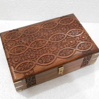 Coffret à bijoux vintage en bois de rose pour bagues, colliers et cosmétiques - Cadeau artisanal traditionnel de Noël