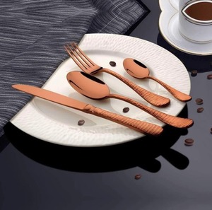 Minimalist Flatware <b>Set</b> Rose Gold Metal Cutlery Dishwasher Safe Wedding Tableware <b>Spoon</b> <b>Fork</b> <b>Knife</b> <b>Set</b> - Product Image 4