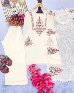 Conjunto de Salwar Kameez de Estilo Tradicional Pakistaní para Mujer, con Bordado Elaborado, Tela Georgette, Corte Ajustado, Precio al por Mayor, Étnico - Product Image 4