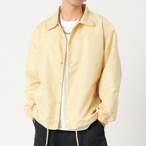 Chemise-veste pour homme, coupe ample, couleur unie, col rabattu, manches régulières, style décontracté, tissu polyester, vêtements de printemps - Product Image 1