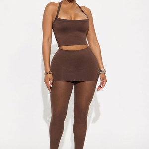 Jupe mini tendance taille haute moulante crayon délavée stretch en spandex pour femme, froncée, style bandage, sexy, décontractée, pour le bureau - Product Image 1